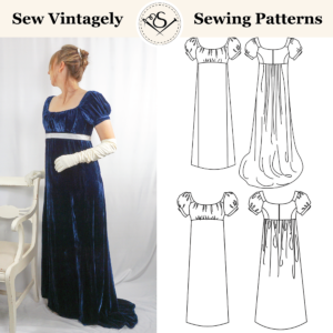 regency dress sewing pattern product photo