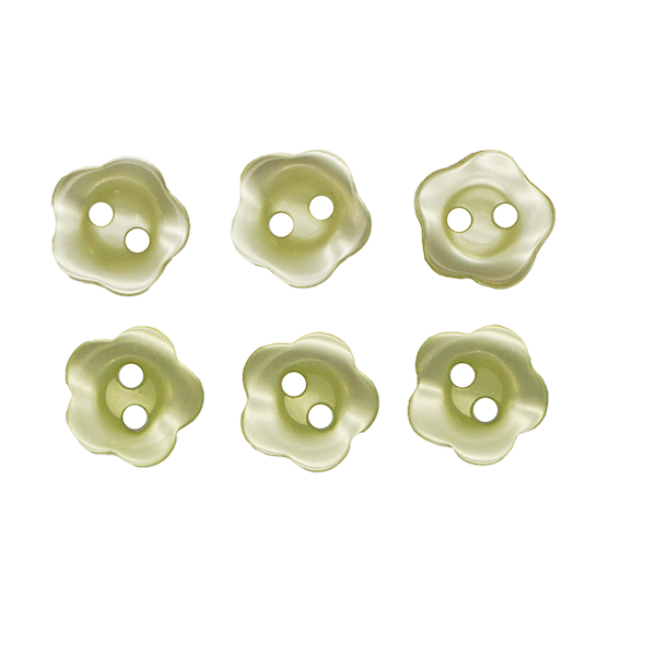 3/8 Green Flower Buttons