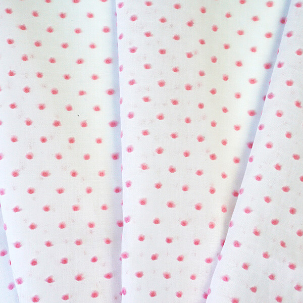 Dotted Swiss - pink dots on white