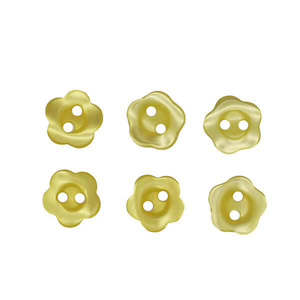 3/8 Yellow Flower Buttons