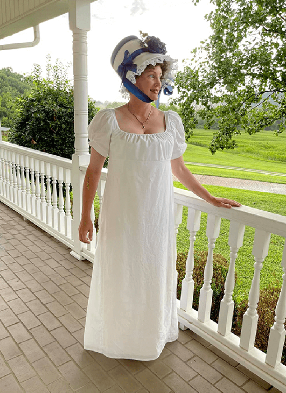 Customer posing with vintage inspired dress