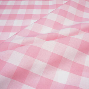 1" pink cotton yarn dyed gingham fabric product photo